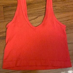 Urban Outfitters neon pink cropped tank top